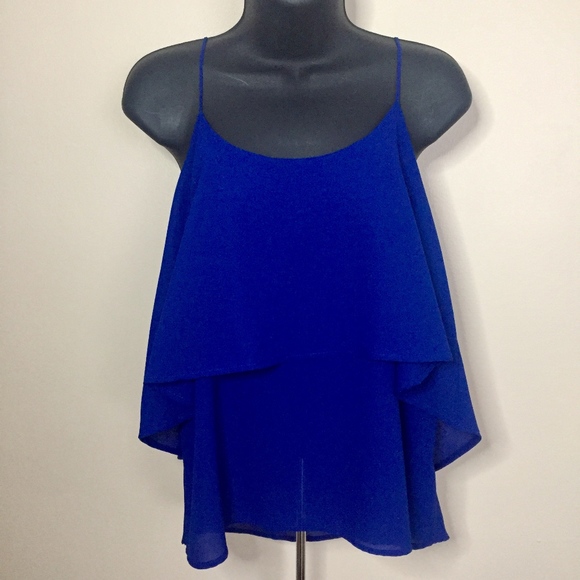 Paper Crane Tops - paper crane • layered royal blue tank blouse